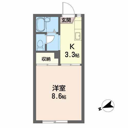 COZY ALLEY B(1K/1階)の間取り写真