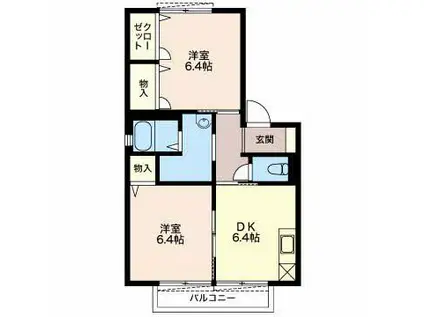 エトワール・コート(2DK/2階)の間取り写真