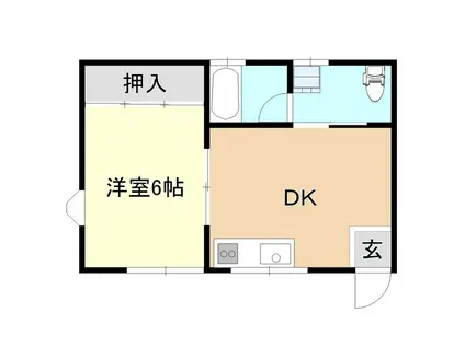 プルミエール(1DK/2階)の間取り写真