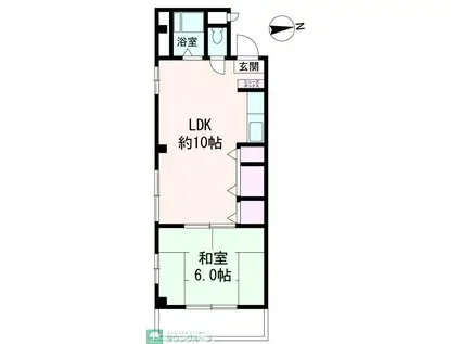 中島ビル(1LDK/2階)の間取り写真