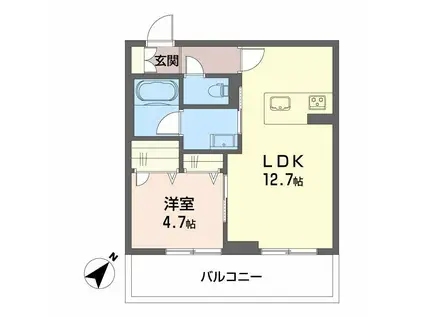 ベンガレンシス(1LDK/2階)の間取り写真