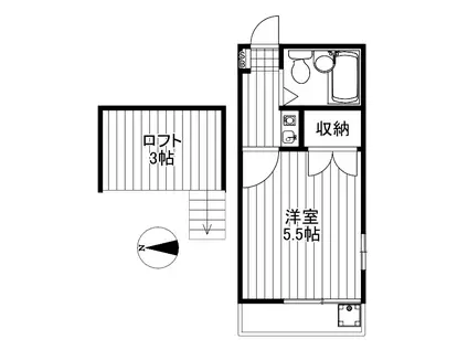 ワコーレ代沢(1K/1階)の間取り写真