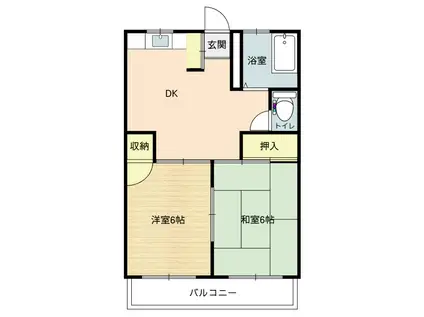 かつみマンション(2DK/4階)の間取り写真