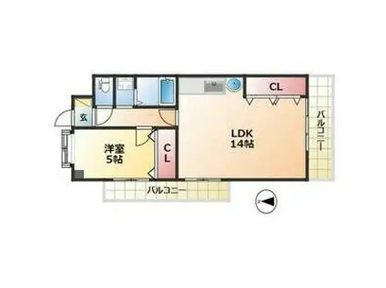 加藤第一マンション(1LDK/4階)の間取り写真