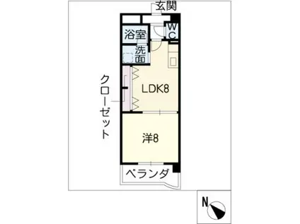 ルアージュ寿(1LDK/3階)の間取り写真