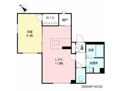 ヴォーグテラス志手(1LDK/1階)の間取り写真