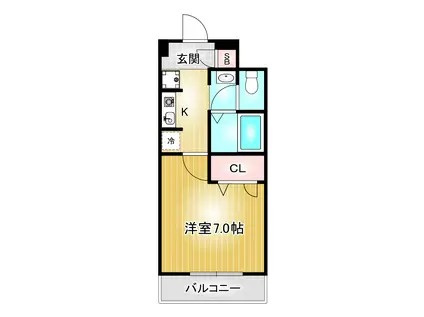 サンシティーマキノ(1K/2階)の間取り写真