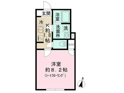 ルミナージュ新中野(1K/1階)の間取り写真