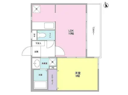 RUELLE神宮前 リュエル神宮前(1LDK/2階)の間取り写真