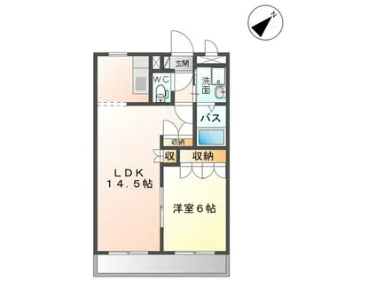 クオリティハウス・リンドウ(1LDK/2階)の間取り写真