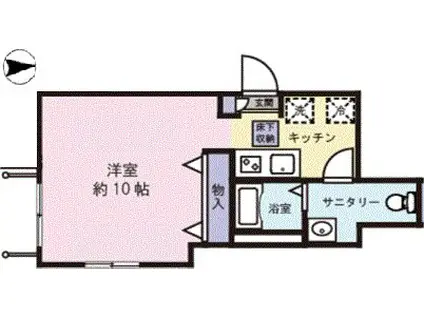 CABIN(ワンルーム/1階)の間取り写真