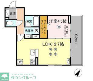 D-ROOM板付(1LDK/2階)の間取り写真