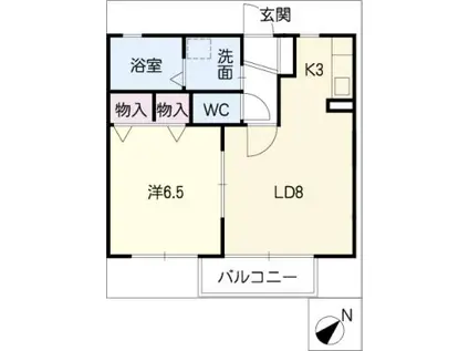 ZEHN(1LDK/2階)の間取り写真
