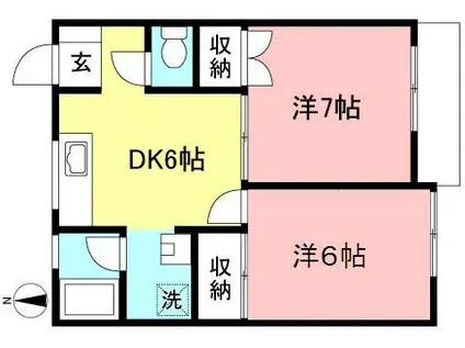 サンルイーズ(2DK/1階)の間取り写真