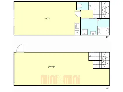 東灘高架下ガレージハウス(ワンルーム/1階)の間取り写真