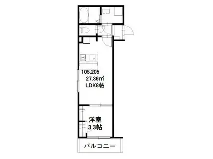 TS ABBY(1LDK/2階)の間取り写真