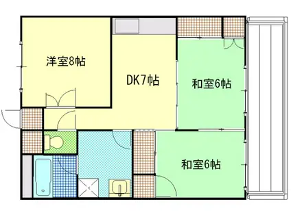日興マンションA棟(3DK/1階)の間取り写真