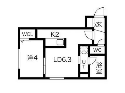 FIRST LEBEN桑園北12西15MS(1LDK/4階)の間取り写真