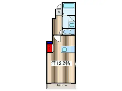 HALEIE B(ワンルーム/1階)の間取り写真