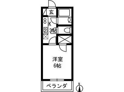 ツクイハイツ荒牧 群馬大学生さん専用アパート(1K/2階)の間取り写真