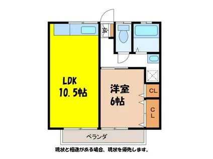 林ハイツC(1LDK/1階)の間取り写真