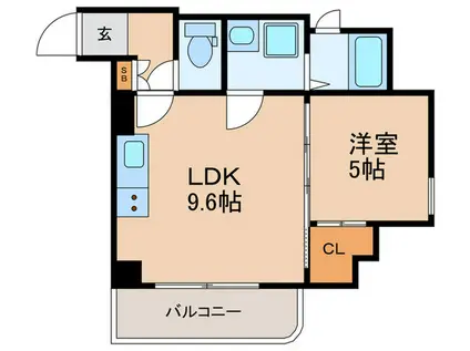 ALZA西天満(1LDK/2階)の間取り写真