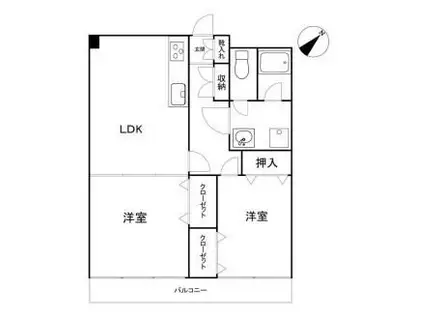 第6よしみビル(2LDK/7階)の間取り写真