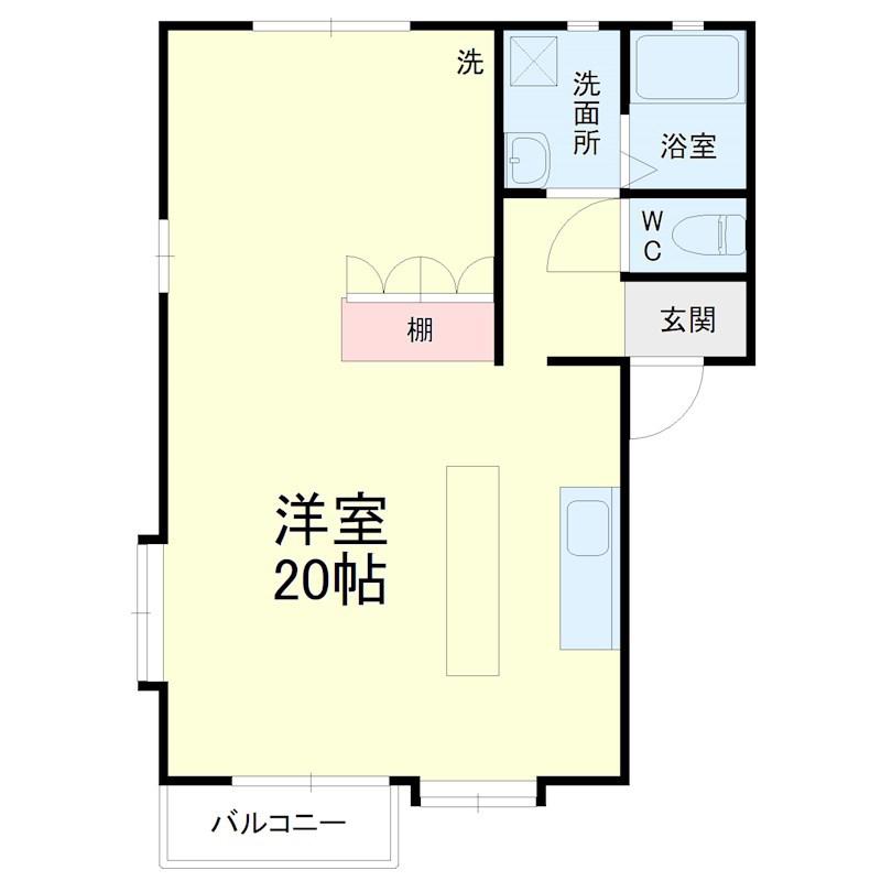 エスポワヒルズ(ワンルーム/2階)の間取り写真