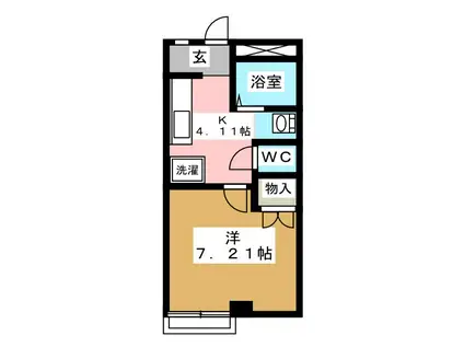 フォートK(1K/2階)の間取り写真