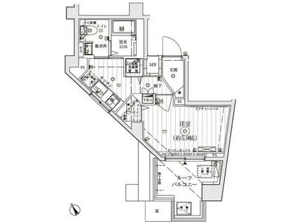 ル・リオン代々木(1K/7階)の間取り写真