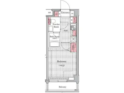プレール・ドゥーク元住吉(1K/3階)の間取り写真