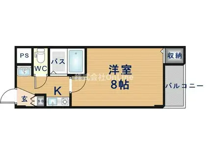 横枕ハイツ(1K/3階)の間取り写真