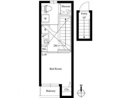 メイスプリング長崎(1K/2階)の間取り写真