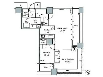ザ 東京タワーズ ミッドタワー(2LDK/11階)の間取り写真