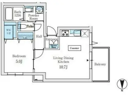 ステラ下連雀(1LDK/2階)の間取り写真