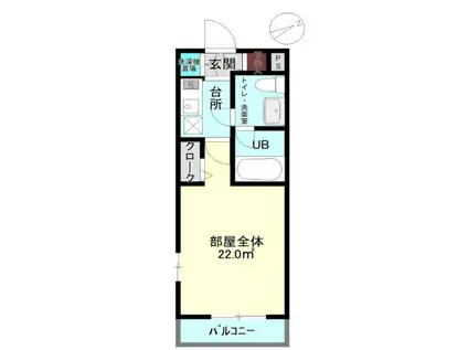 レジェンド南品川(1K/2階)の間取り写真