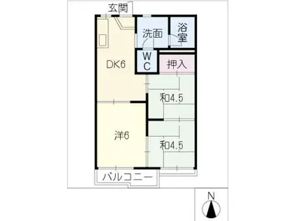 フォーブル川北(3DK/1階)の間取り写真