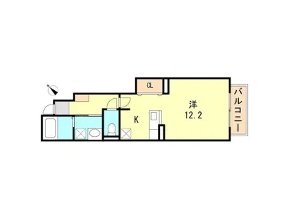 コルティーレ太寺Ⅱ(ワンルーム/1階)の間取り写真