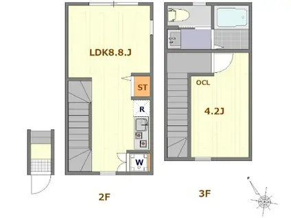 ノーザンロード上板橋(1LDK/2階)の間取り写真