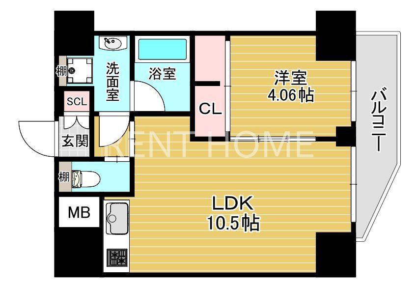 プレジオ永和EURO(1LDK/6階)の間取り写真