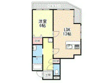 スマイルガーデン(1LDK/4階)の間取り写真