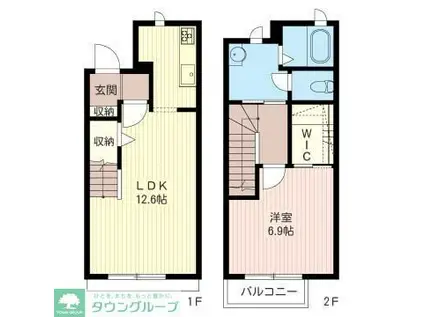 グランシュール(1SLDK/1階)の間取り写真