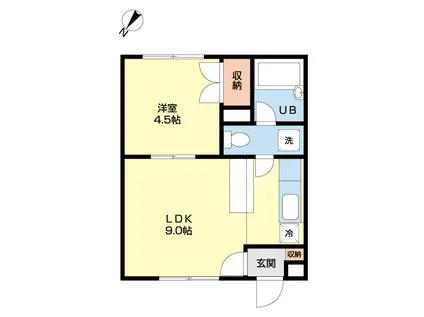 ΑNEXT東札幌第2(1DK/3階)の間取り写真