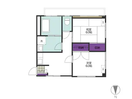 増山ビル(2DK/3階)の間取り写真