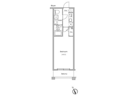 ラクラス四谷三丁目(1K/1階)の間取り写真