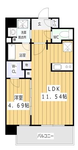 カーサレグラス福島野田(1LDK/4階)の間取り写真