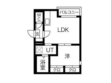 ア・ラ・メゾン(1LDK/2階)の間取り写真