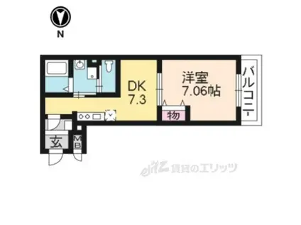 ラッフィナート西陣(1DK/3階)の間取り写真