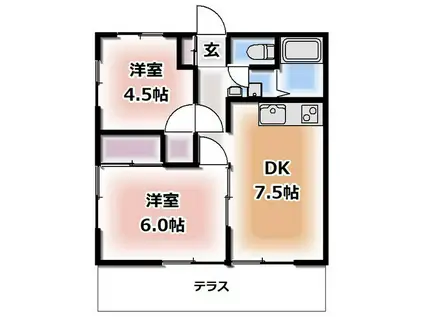 みのりハイツ(2DK/1階)の間取り写真