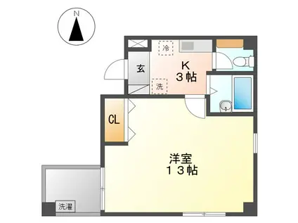 ITビル(1K/4階)の間取り写真
